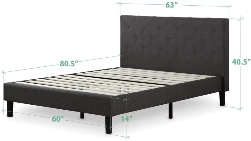 ZINUS Shalini Upholstered Platform Bed Frame Size