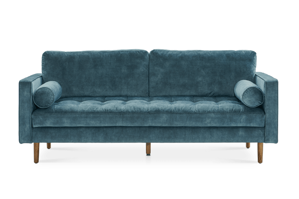 Madison Blue Velvet Sofa StyleNotch